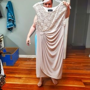Size 14  Connectrd Apparel beige dress.